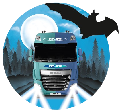 Fly By Nite Trucking and Studios Logo and Link to Website